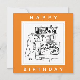 Startborstbeen Opblaasbare Barmaïde Cartoon Kaart