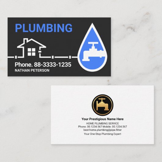 Startbuis van faucet Water Drop Visitekaartje (Voorkant / Achterkant)