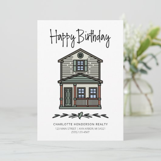 startdag voor client voor onroerend goed kaart (Staand voorkant)