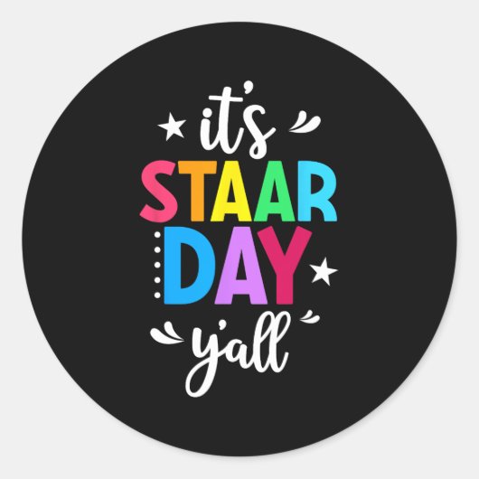 Startdag Yall testdag testdag leraar studenten Ronde Sticker (Voorkant)