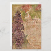 Startdecor voor Aged Grape Vineyard Waterverf Briefpapier (Voorkant / Achterkant)
