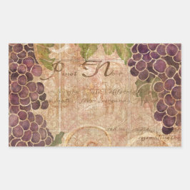 Startdecor voor Aged Grape Vineyard Waterverf Rechthoekige Sticker