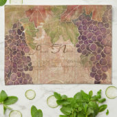 Startdecor voor Aged Grape Vineyard Waterverf Theedoek (Gevouwen)