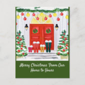 Startdeur van de familie feestdagenkaart (Voorkant)