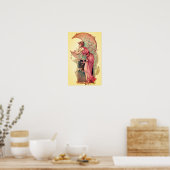 STARTEN / LADY VAN DE MON MET STROMEN Roze Geel Poster (Keuken)