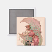 STARTEN / LADY VAN DE MOON MET STROMEN IN PINK MAGNEET (Voorkant / Achterkant)