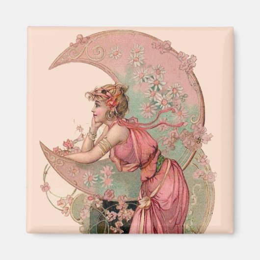 STARTEN / LADY VAN DE MOON MET STROMEN IN PINK MAGNEET (Voorkant)