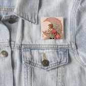 STARTEN / LADY VAN DE MOON MET STROMEN IN PINK VIERKANTE BUTTON 5,1 CM (In situ)