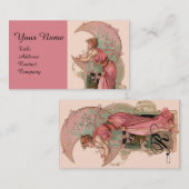 STARTEN / LADY VAN DE MOON MET STROMEN IN PINK VISITEKAARTJE (Voorkant / Achterkant)