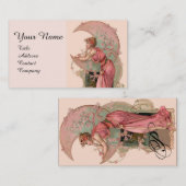 STARTEN / LADY VAN DE MOON MET STROMEN IN PINK VISITEKAARTJE (Voorkant / Achterkant)