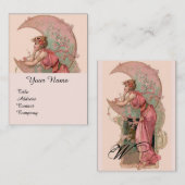 STARTEN / LADY VAN DE MOON MET STROMEN IN PINK VISITEKAARTJE (Voorkant / Achterkant)