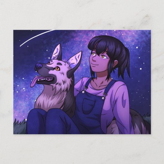 Starten met een hond briefkaart (Voorkant)