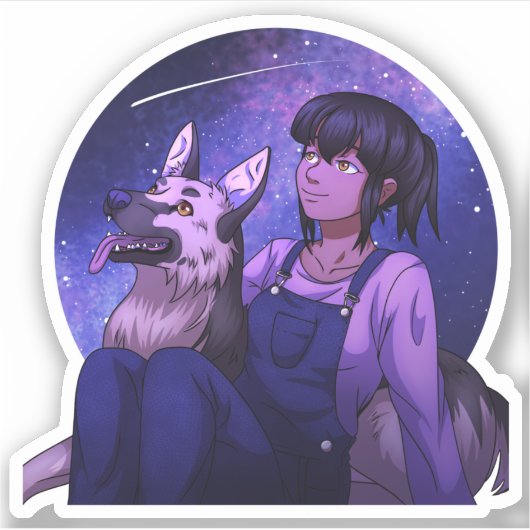 Starten met een hond sticker (Voorkant)