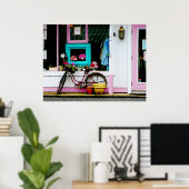 STARTEN ONDER $20 - Fietsen via Antiek winkelafdru Poster (Thuiskantoor)