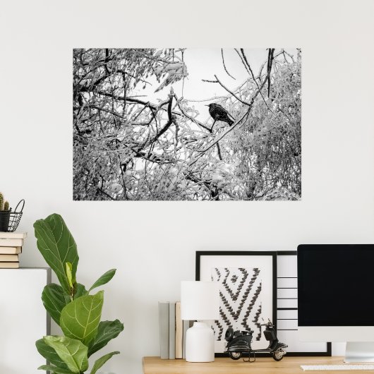 Starten op een bevroren boom poster (Thuiskantoor)