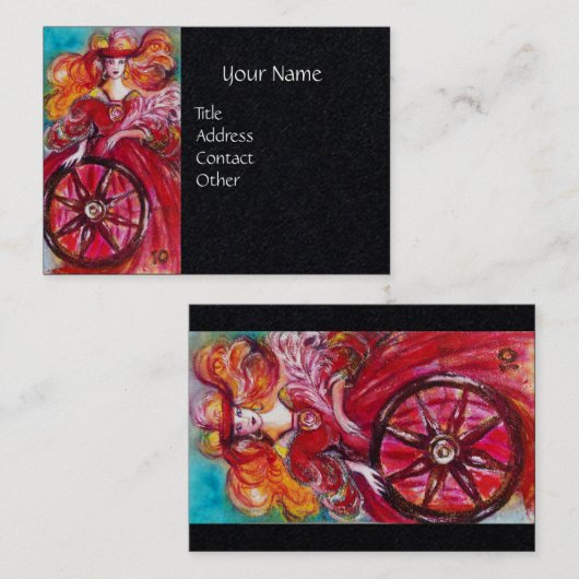 STARTEN VAN HET VERLOREN SCHADOWS-wiel van het zwa Visitekaartje (Voorkant / Achterkant)