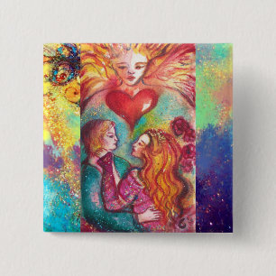STARTEN VERLOREN SHADOWS, LOVERS Valentijnsdag Hea Vierkante Button 5,1 Cm