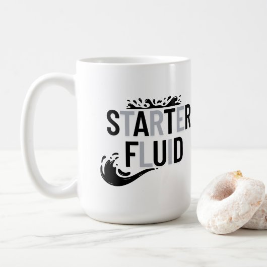 STARTER FLUID Fun Modern Trendy Typography Quote Koffiemok (Met donut)