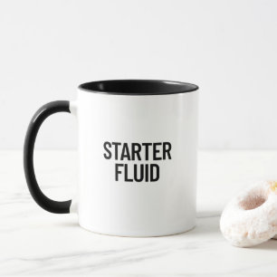 STARTER FLUID Fun Modern Trendy Typography Quote Mok