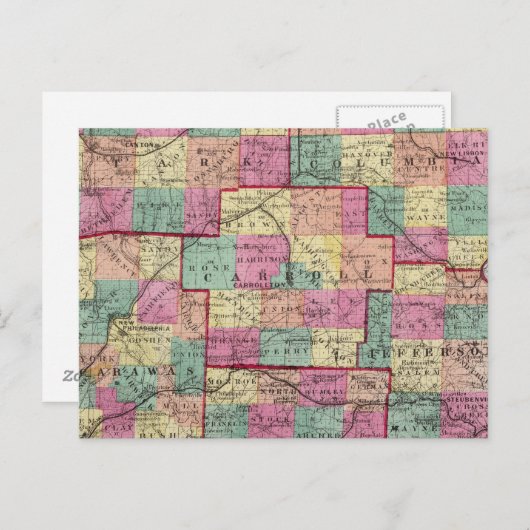 Startgraafschappen en Tocarawas Briefkaart (Voorkant / Achterkant)