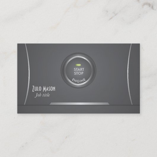 Startknop voor auto-ontsteking visitekaartje (Voorkant)