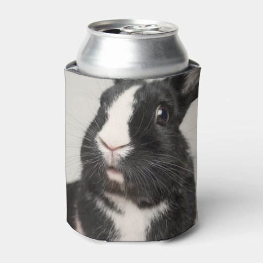 Startled Black and White Bunny Rabbit Blikjeskoeler (Blikje Voorkant)