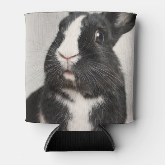 Startled Black and White Bunny Rabbit Blikjeskoeler (Voorkant)