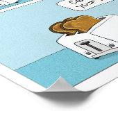 Startled Cat Leaves Toast voor Hond Poster (Hoek)