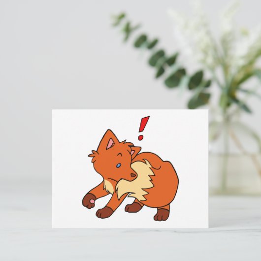Startled Fox Briefkaart (Staand voorkant)