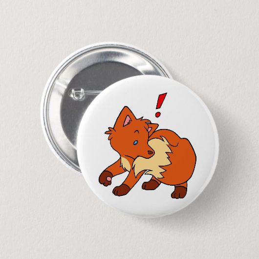 Startled Fox Ronde Button 5,7 Cm (Voorkant /achterkant)