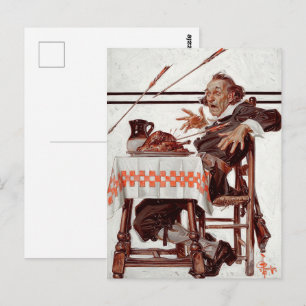 Startled Pilgrim.  kunstThanksgiving Briefkaart