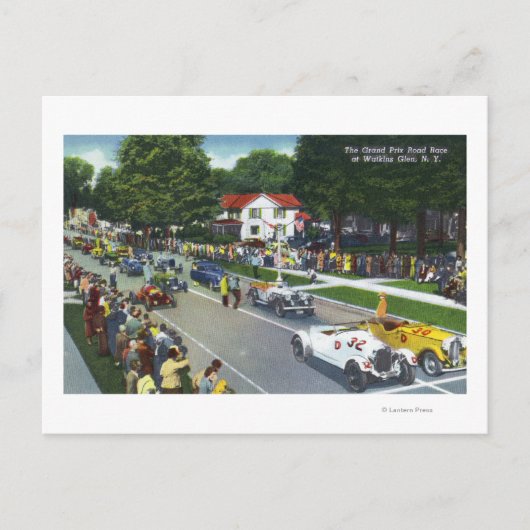 Startlijn bij de Grand Prix Auto Race Briefkaart (Voorkant)