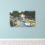Startlijn bij de Grand Prix Auto Race Canvas Afdruk (Insitu (Houten vloer))