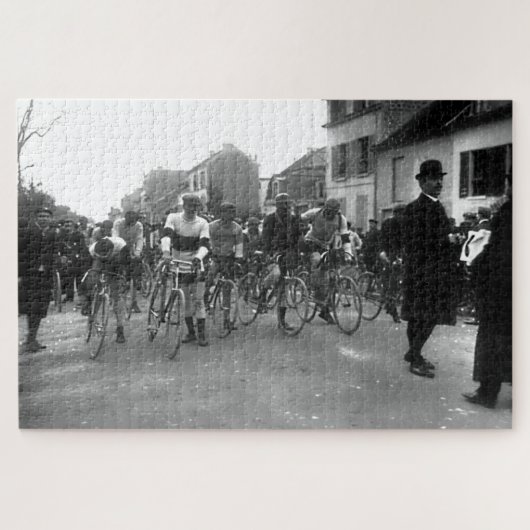 Startlijn wielerwedstrijd Parijs-Roubaix 1908 Legpuzzel (Horizontaal)