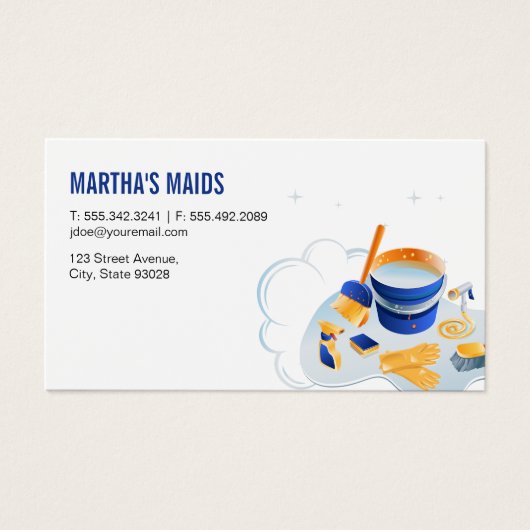 Startpagina Maid Cleaning Service | Thuiszorg Visitekaartje (Voorkant)