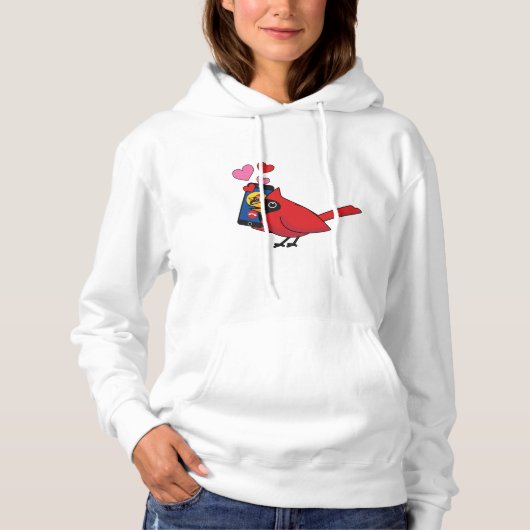 Startpagina van kardinaal vogelliefdesdenken hoodie (Voorkant)