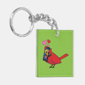 Startpagina van kardinaal vogelliefdesdenken sleutelhanger (Voorkant Links)