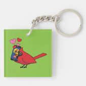 Startpagina van kardinaal vogelliefdesdenken sleutelhanger (Achterkant)