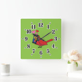 Startpagina van kardinaal vogelliefdesdenken vierkante klok (Huis)