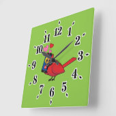 Startpagina van kardinaal vogelliefdesdenken vierkante klok (Hoek)