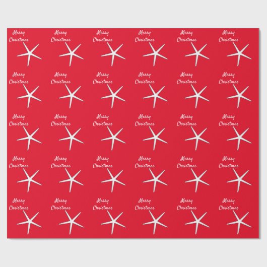 Startpatroon Rood wit strand Kerst Cadeaupapier (Vlak)
