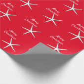 Startpatroon Rood wit strand Kerst Cadeaupapier (Hoek)