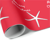 Startpatroon Rood wit strand Kerst Cadeaupapier (Rol Hoek)