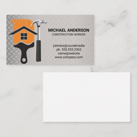 Startpenseel | Hammer | staalconstructie Visitekaartje (Voorkant / Achterkant)