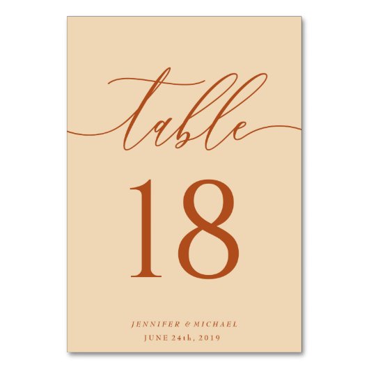 Startplan voor de bruiloft van terracotta kaart (Voorkant)