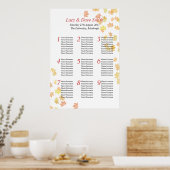 Startplan voor een leverbandtafel poster (Keuken)