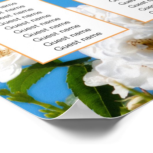 Startplan voor witte roodbruine bruiloft poster (Hoek)