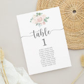 Startplan Wedstrijktafel Kaart Blush roze Floral
