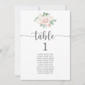 Startplan Wedstrijktafel Kaart Blush roze Floral (Voorkant)