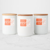  startpunt Papaya Voedselcontainer Etiket (Flessen)